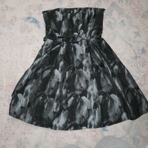 White House Black Market Strapless Dress - Black and Gray